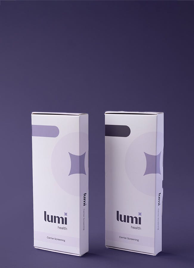 A comparison of 2 Lumi kits on a violet surface
