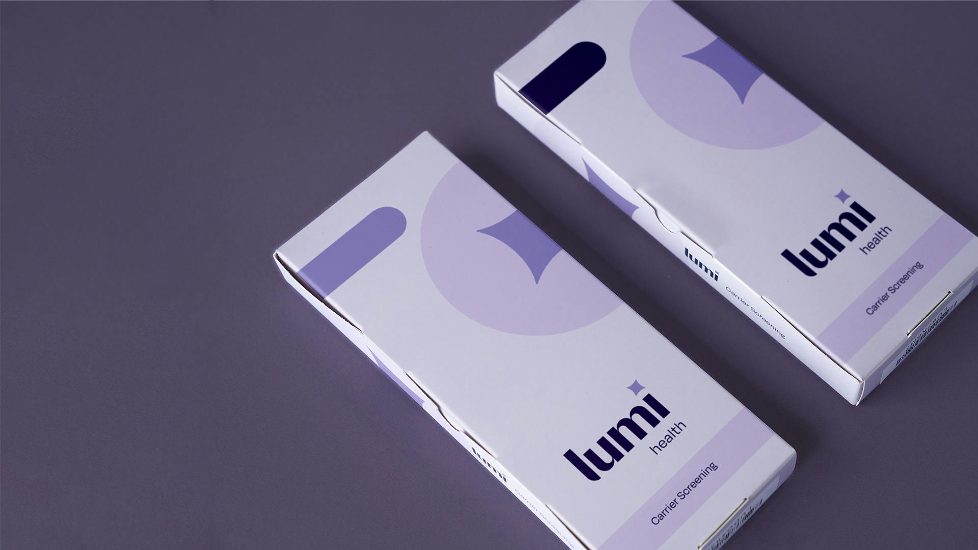 A comparison of 2 Lumi kits on a violet surface