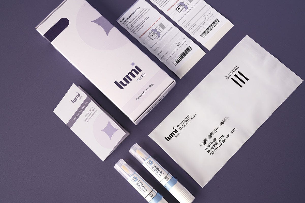Lumi Health Comprehensive Carrier Screening test kit contents